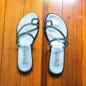 Italian Shoemakers flat rhinestone sandals